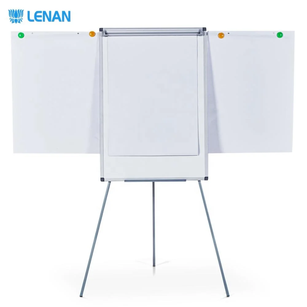 
90x60cm magnetic mobile white board flip chart stand foldable tripod flip chart board for office meeting  (62525428856)