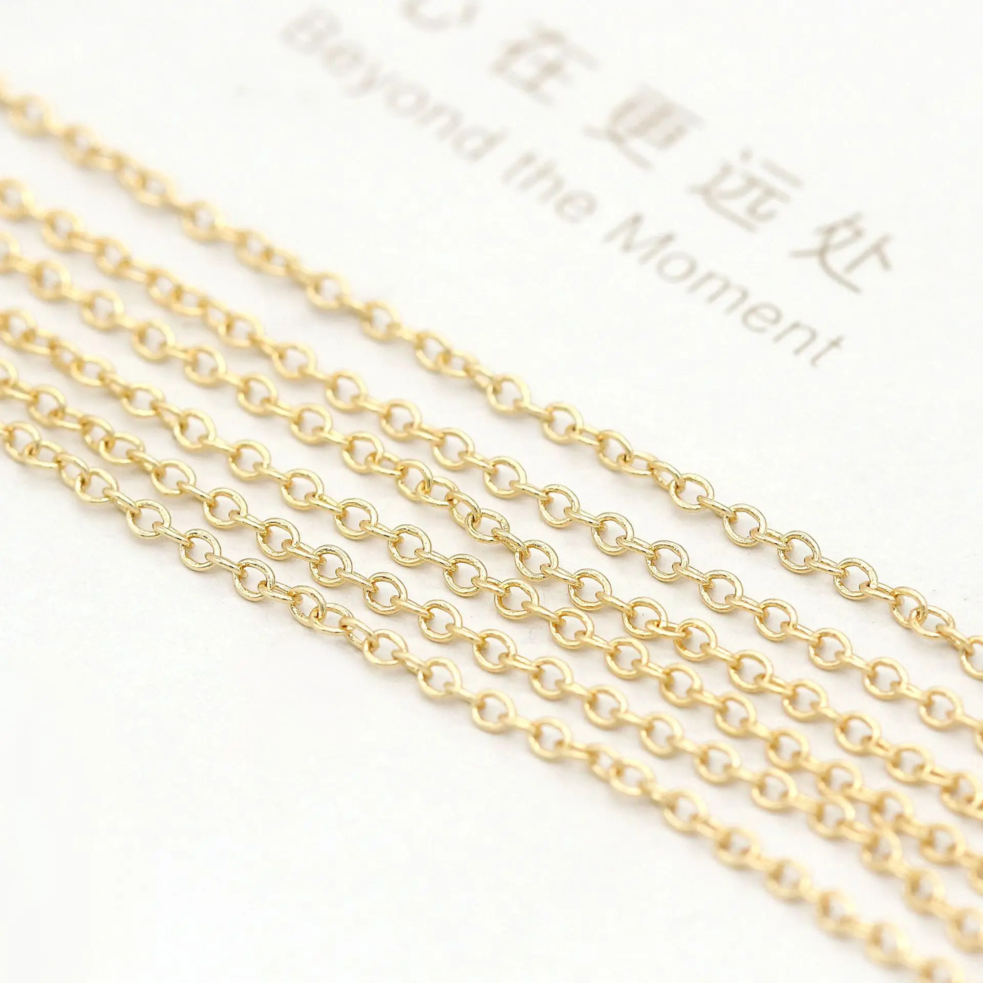 

New High Quality Jewelry Material O-shaped 14K Gold Plated 2mm Brass Chain for Necklace Bracelet Making