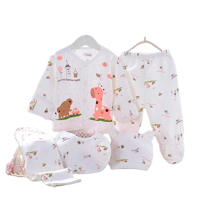 

5 Piece Set Newborn Clothes 3Pcs Cute Girls 2019 Summer Bibs 5Pc 5Pieces Bodysuit Import Baby Bib Outfit, As or customize