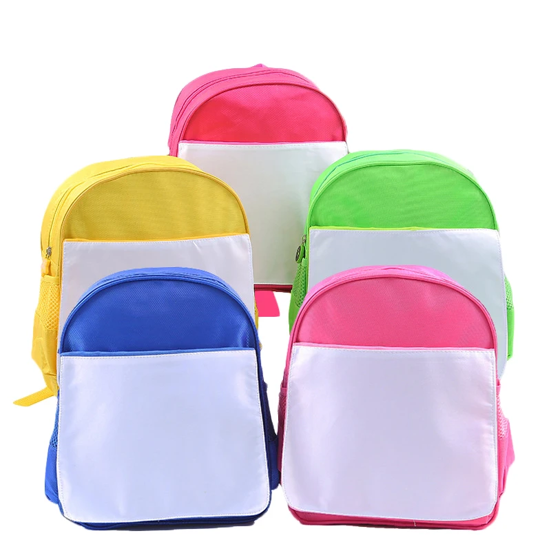 

Custom Printing Photo DIY Backpack Blank Sublimation Blanks Kids School Kndergarten Backpack Bags, Yellow,pink,blue,green,red