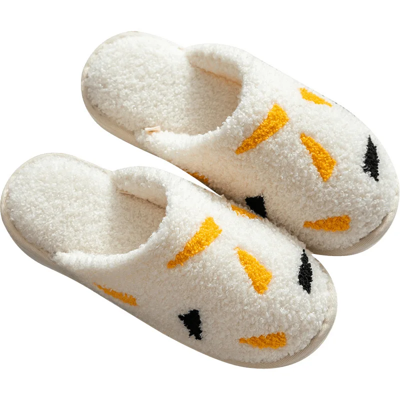 

Cotton slippers women home winter plush simple warm fluffy indoor slippers, Multi color