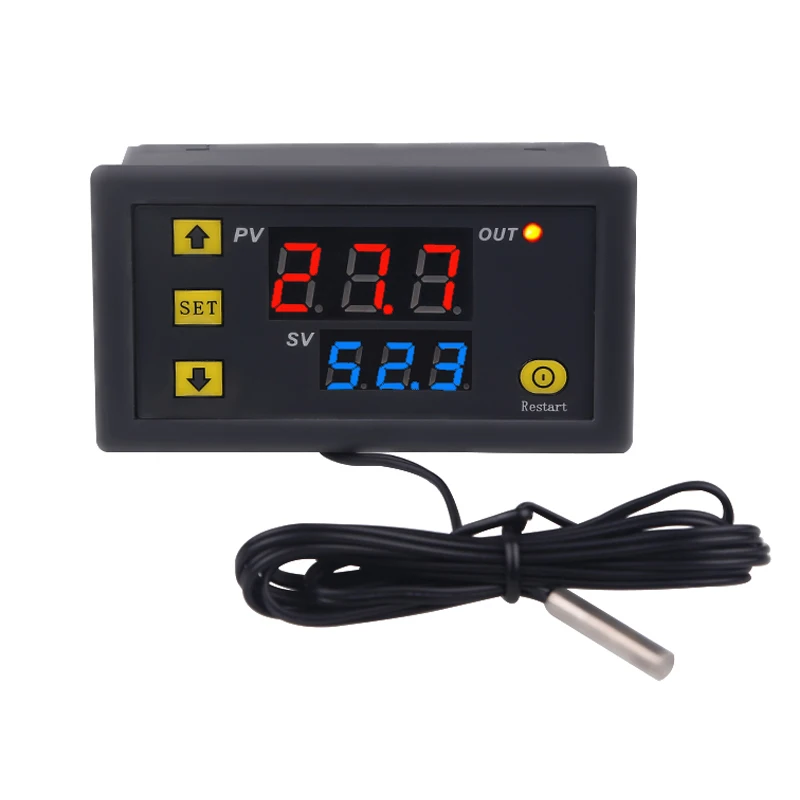 

W3230 12V 24V AC110-220V Probe line 20A Digital Temperature Control With Heat/Cooling Control Instrument LED Display Thermosta