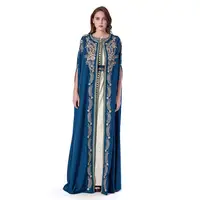 

Islamic Dubai fashion luxury abay muslim haevy embroidery kaftan women evening party dress