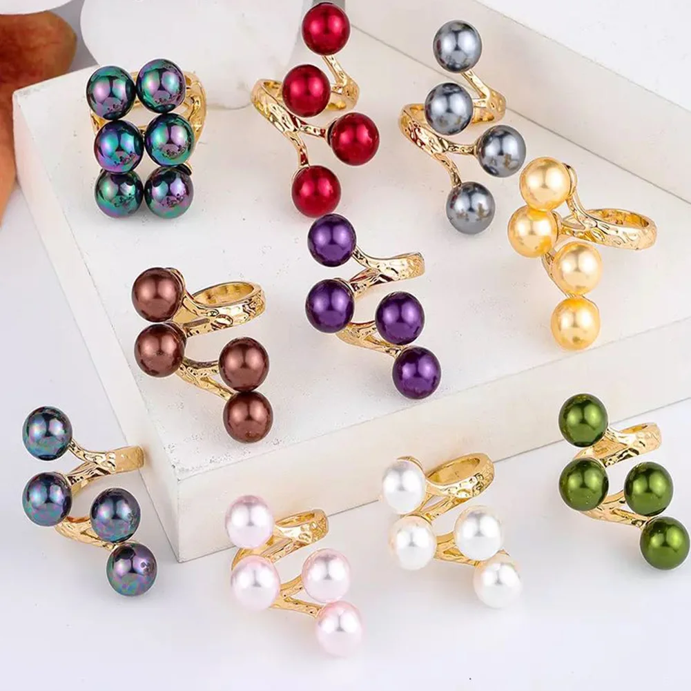 

SophiaXuan Multilayer Colorful14K Gold Plated polynesian Jewelry Hawaiian jewelry wholesale hawaii pearl rings, Customized color