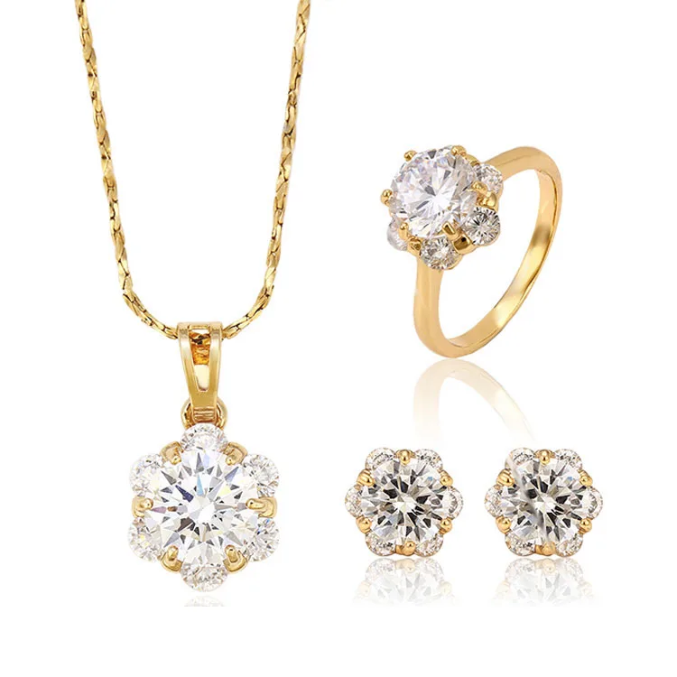 

62890- Xuping jewelry Woman cubic zirconia jewelry set with 3 pcs, Olive green