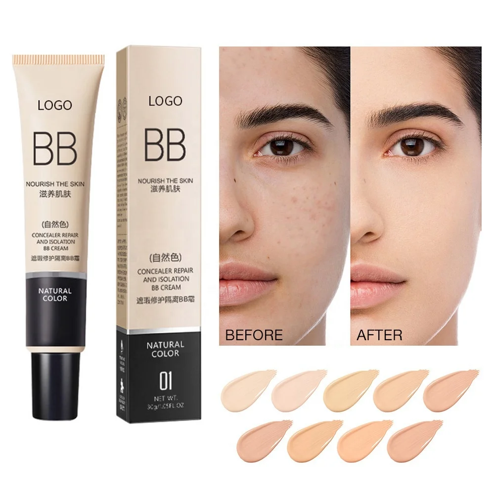 

Whloeslae 30g Private Label Organic Foundation Makeup Cream Whitening Covers Pores Concealer Repair And Isolation BB Cream, Natural color