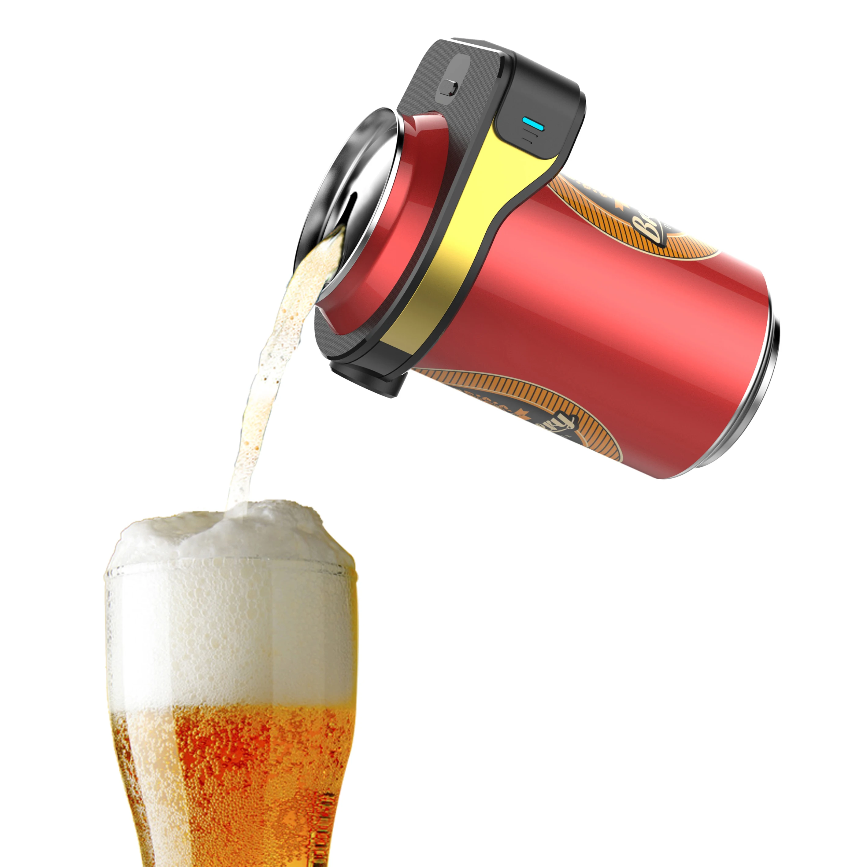 

Newest Portable Mini Electric Beer Dispenser Easy to Carry Beer Bubble Maker for Creamy Beer Taste, Black & silver & gold