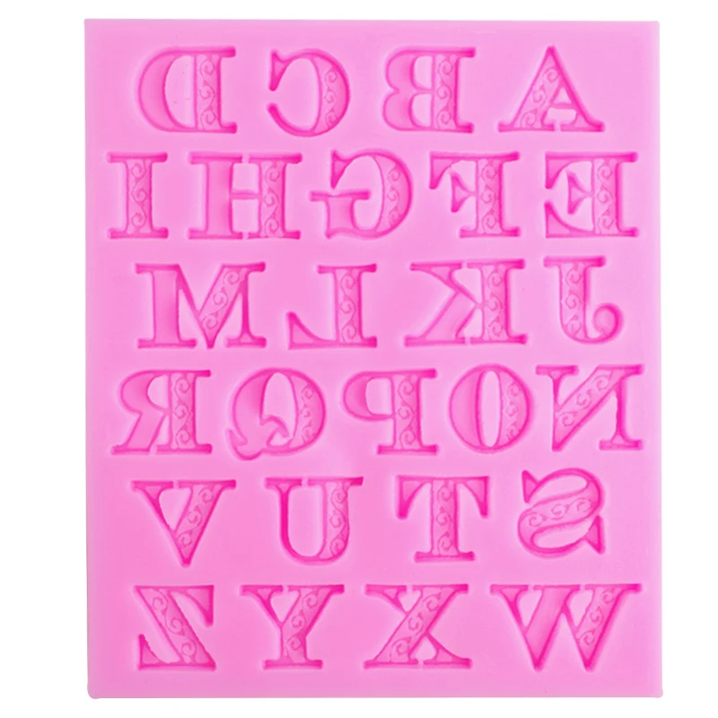 

High-quality silicone English alphabet mold chocolate mold is safe and harmless, Pink