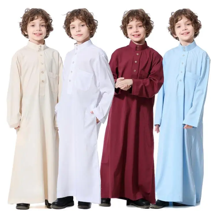 

Muslim Arabia Boy Long Clothes Abaya robe Islamic Children Cloth 2021031605 ArabBoy Thobe Thawb Caftan