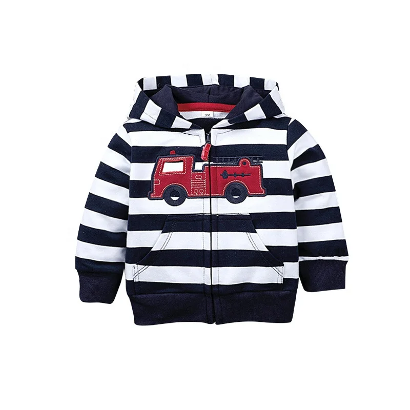 

Children Jacket Long Sleeved Cartoon Hooded Cute Zipper Shirt Windbreaker Coat