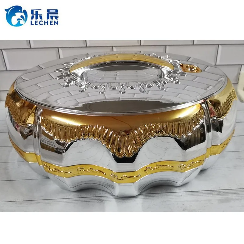 

African Stainless Steel Electroplating Restaurant Heat Food Pot Lunch Box Container Food Warmer Container