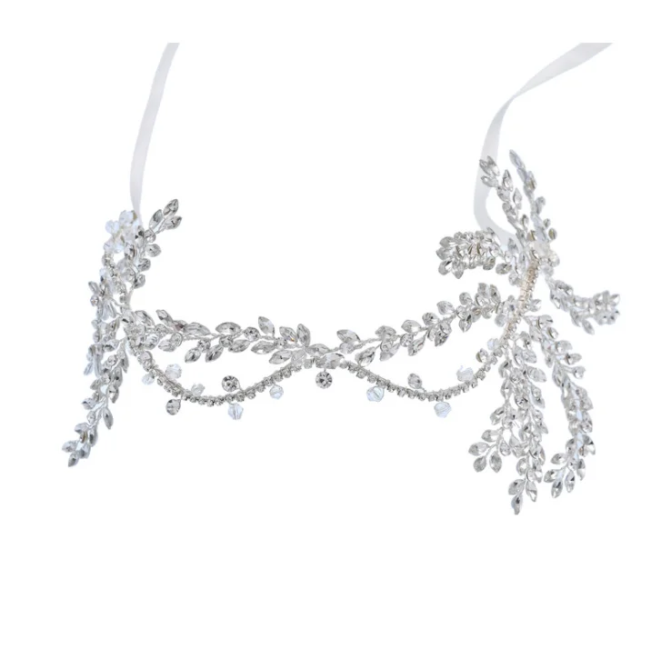

Luxury Handmade Bridal Headband Crown Silver Wedding Hair Accessories Vine Headpiece Women Crystal Hair Accessories