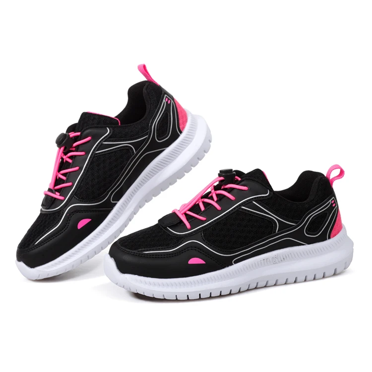 

Children sport shoes easy to wear Elastic No Tie Shoelaces mesh upper material more breathable kids sneakers, As photos