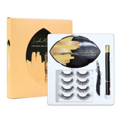 

Cross border new invisible magnetic eyelash suctionsoft false eyelashesmagneticeyelinerliquid viscous eyeliner small olive box