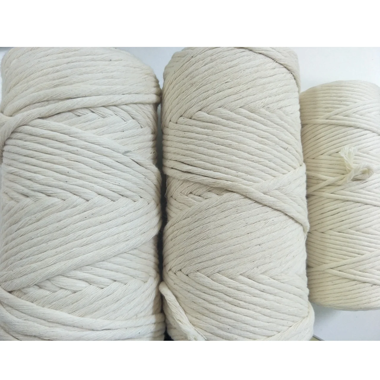 

100% cotton ropes natural cotton cord 3mm 4mm 5mm single strand cotton rope macrame cord, Customized