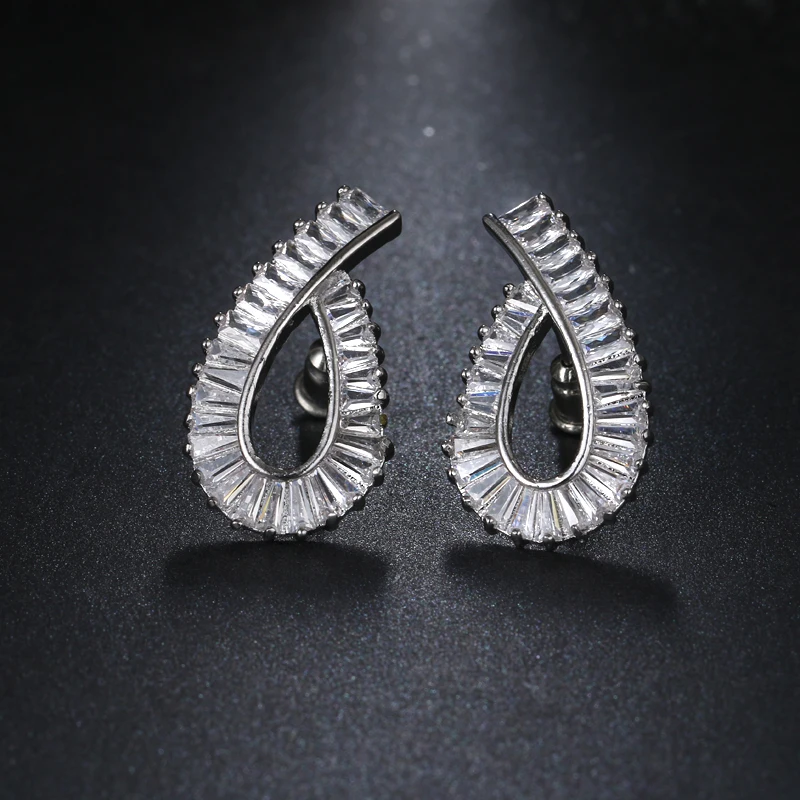 

EMMAYA Brand Stud Earrings New Design Unique Geometric Crystal Cz Jewelry for Women Earrings 2017 Gift