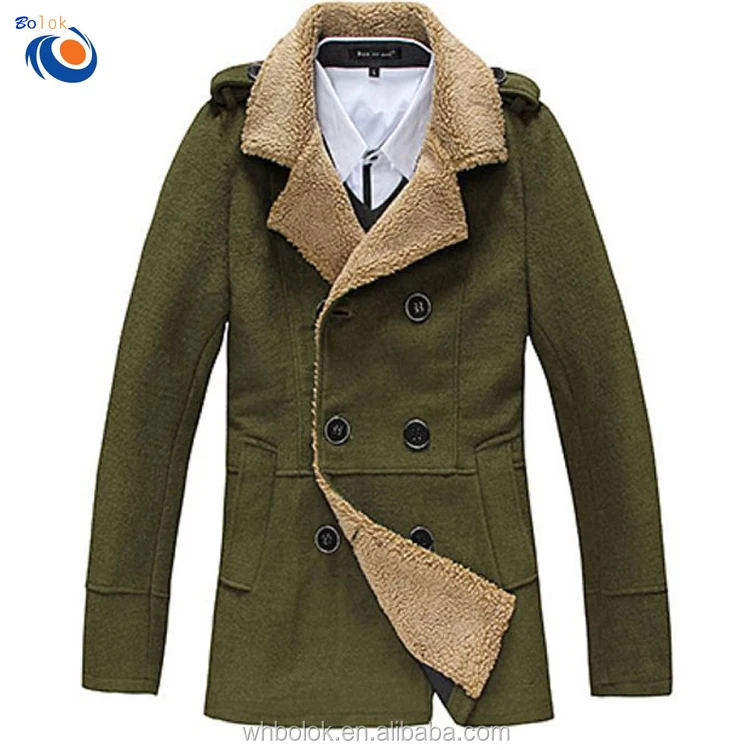 Winter stylish man coat double breasted knitted wool coat lambswool ...