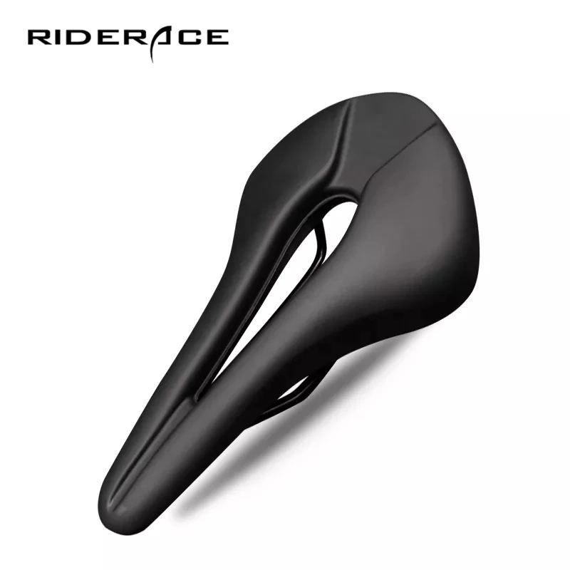 

Ultralight Cycling MTB Bike Saddle Hollow One-Piece PU Leather Racing Shockproof Front Seat Mat For Men Women Bicycle Cushion, Black,brown