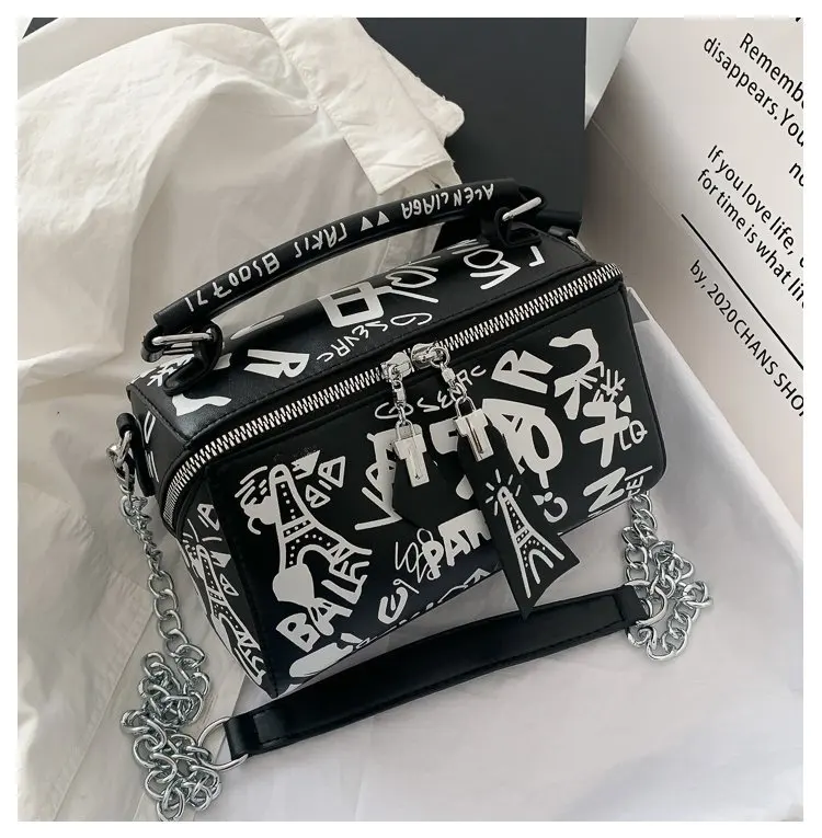 

New Arrivals Crossbody Messenger Bags Printing Graffiti Luxury Handbags For Women Purses And Handbag, 5 colors