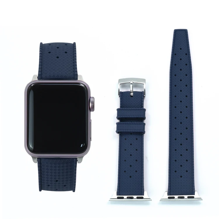 

Luxury Apple Watch Band FKM Rubber Sport Strap for iWatch Bands Replacement Tropic Strap