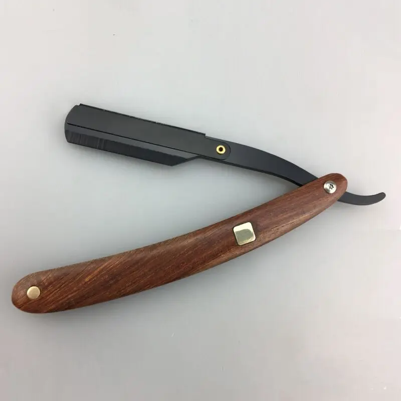 

Solid wood handle barber hair cut razor shaving razor, professional barber Hair knifes razors change blade type knife