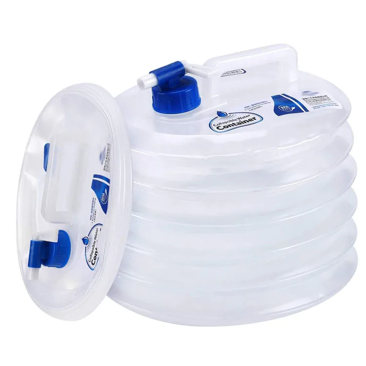 

Outdoors Camping Hiking Emergency BPA Free Portable Collapsilbe Water Container with Spigot Jug Carrier