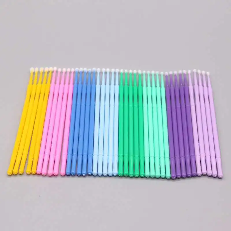 

Multipurpose nano micro eyelash extension tools disposable makeup cotton swab, Pink,white ,black ,green ,rose red ,burly color