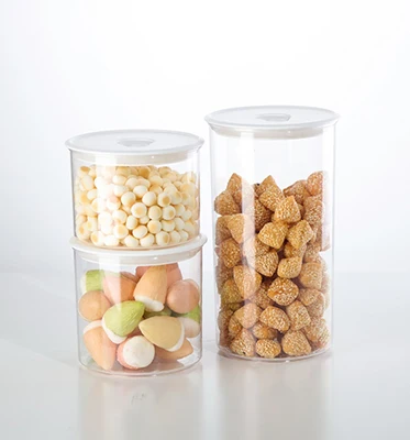 

Best Selling Airtight Transparent Round Shape Plastic Dry Food Storage Container