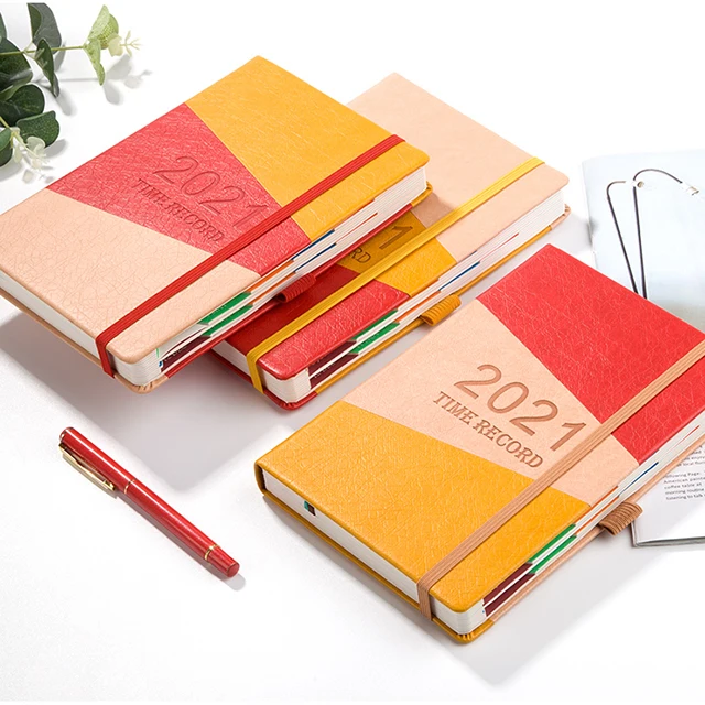 

2022 A5 pu leather custom logo Hard Cover Promotion Travel Notebook Planner agendas