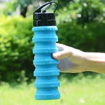 

2021 amazon best seller BPA free collapsible drink bottle original factory supply leak proof food grade silicone water bottle, Deep blue,black,sky blue,orange and green