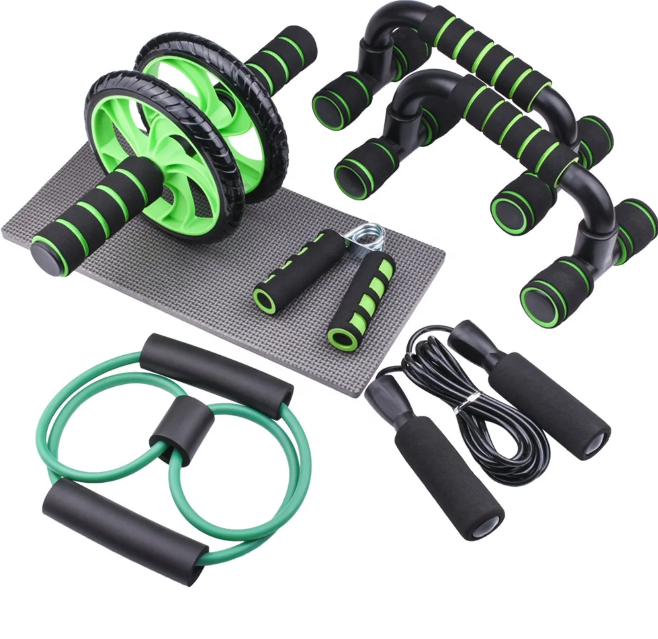 

Indoor Fitness 5-in-1AB Wheel Roller Home Workout Fitness Kits, Customized color