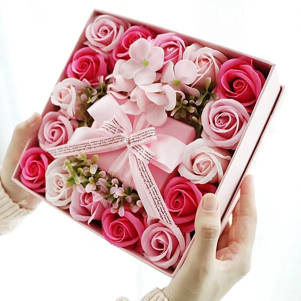 生态友好的团购礼盒香皂玫瑰花礼盒小礼盒礼品包装纸盒