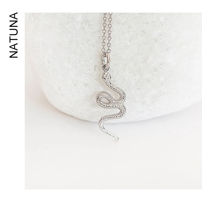 925 Sterling Silver Necklace 2023 Fashion Jewelry Custom Snake Shaped Pendant Colar De Prata 925 Statement Jewelry