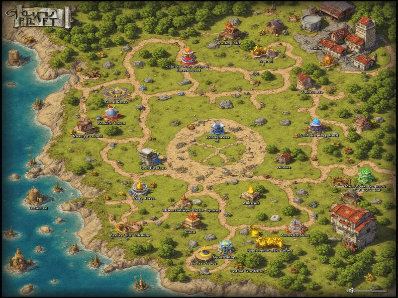 Potion Craft map showing seasonal ingredient zones and customer paths