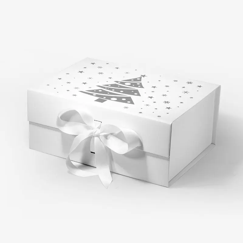

Bulk A5 deep size plain white Christmas eve present Xmas gift boxes with ribbon