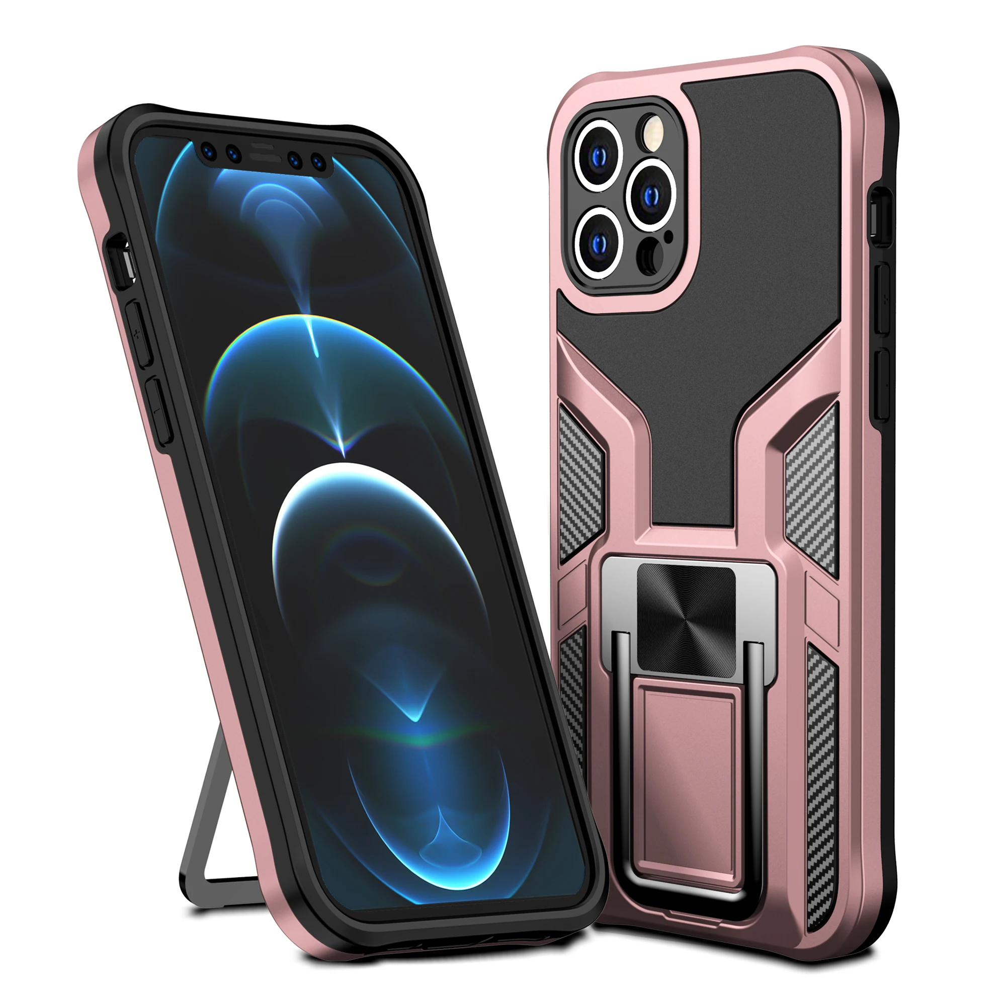 

kickstand protective tpu pc phone case for iphone 13 pro hybrid car mount case for iphone 12