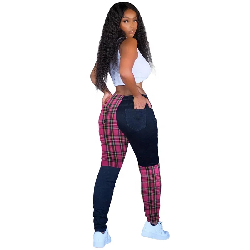 

ASSUN casual plus size sweat track plaid pants women trousers for ladies