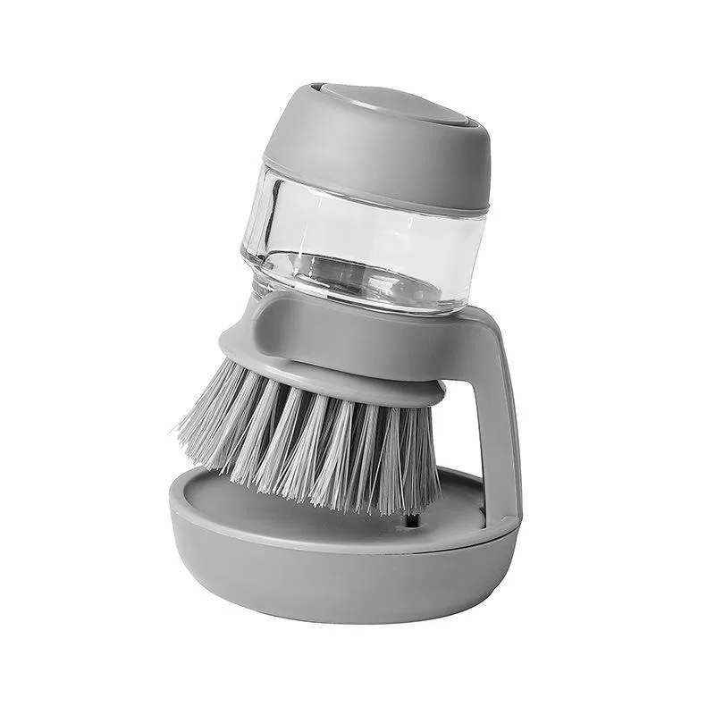 

new kitchen oil-freen soap dispensing dishwashing brush press automatic liquid adding cleaning put brush