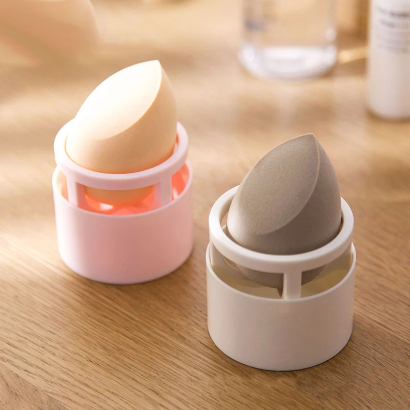 

White Pink Round Shaped Plastic Makeup Sponge Holder Make Up Cosmetic Beauty Sponge Blender Holder Case Dryer Display, Customized color