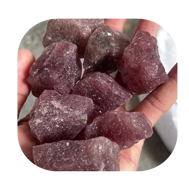 

New arrivals red raw crystals minerals healing stones natural rough strawberry quartz stone for gift