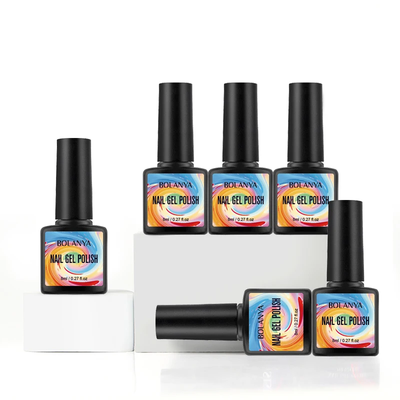 

BOLANYA Wholesale 387 colors custom your own brand soak off nail polish uv led gel polish uv gel private label, 24 colors available