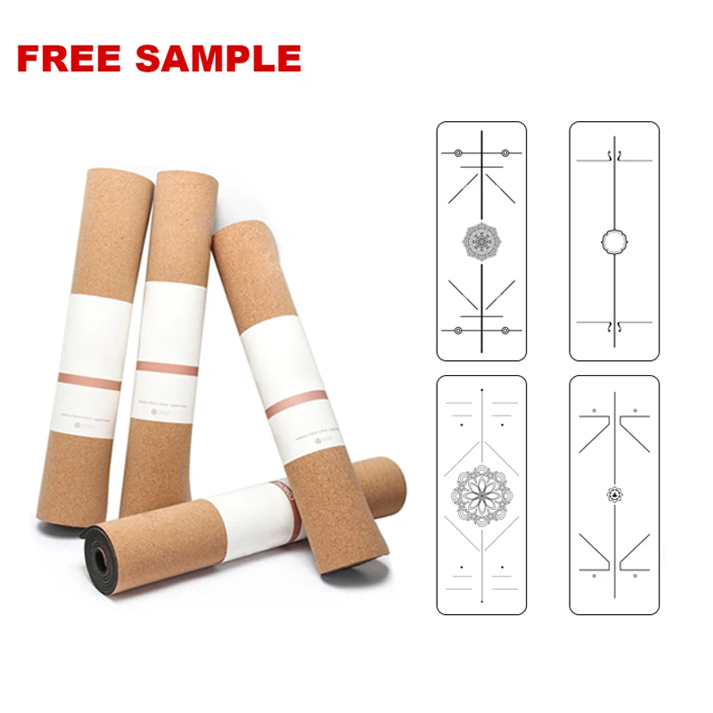 

FREE SAMPLE Keepeak oem high quality personalized print design eco friendly natural rubber cork yoga mat for yoga training