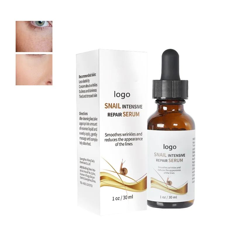 

OEM Natural Facial Serum Belleza y Cuidado Personal Skin Repairing Serum Soins Visage Skin Care Moisturizing Snail Face Serum