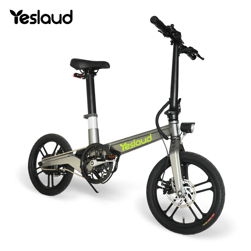 

Yeslaud Ebike 16inch foldable bicycles for adults light weight bicicleta electrica with deign patent recruiting agents, Light grey/oem