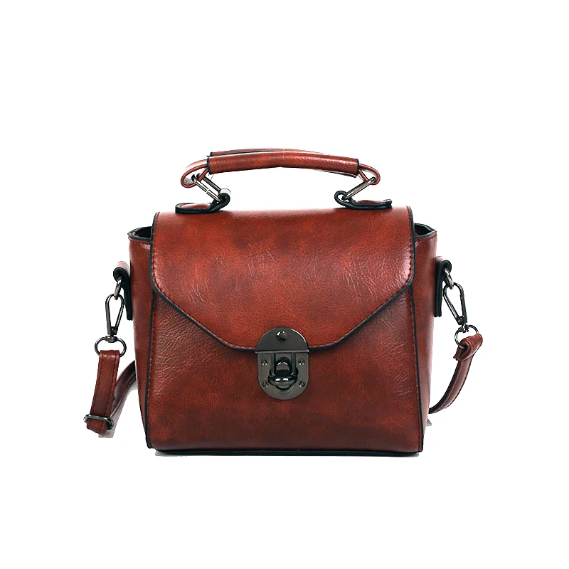 

New fashion ladies oil wax soft leather retro messenger bag factory wholesale crossbody shoulder bag women