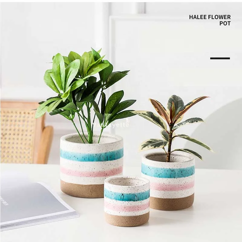 

6" Ceramic Succulent Plants Ceramic Small Plant Pots Creative Planters Colorful Pottery Planters Cute Planters Without Saucer, Optional