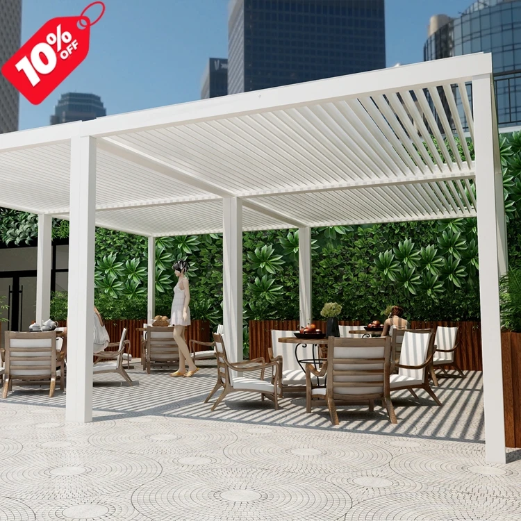 

Modern Design Waterproof Bioclimatic Outdoor 3X4m Motorized Pergola Roof Industrial Canopy