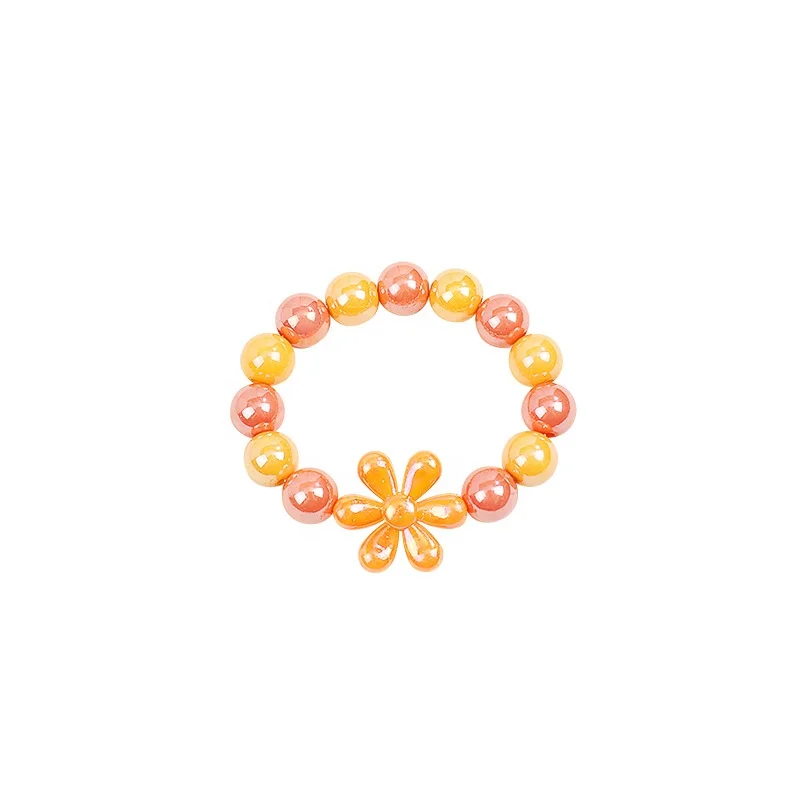 

Children's Flower Acrylic Bracelet Color Creative Beaded Bracelet, Picture