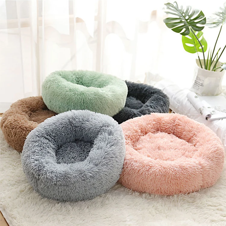 

Pet Bed Dog Bed Pad Cat Round Cushion Comfortable Pillow Ultra Soft Plush Donut Sofa Machine Washable Mat Waterproof & Anti-Slip, Customized color