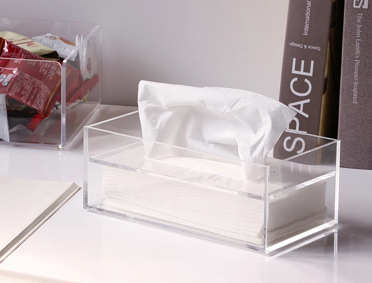 Vonvik High Quality Acrylic Napkin Tissue Boxes Black Tissue Box Holder